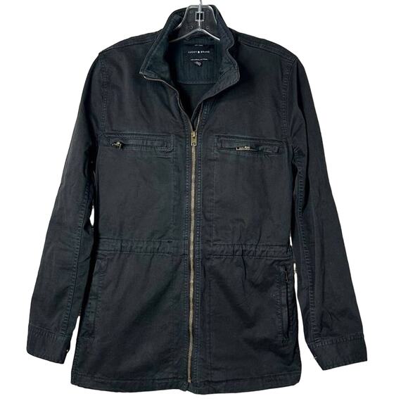Lucky Brand Jackets & Blazers - Lucky Brand Women's Drawstring Zip Up Long Sleeve Basic Jacket Black Size Medium